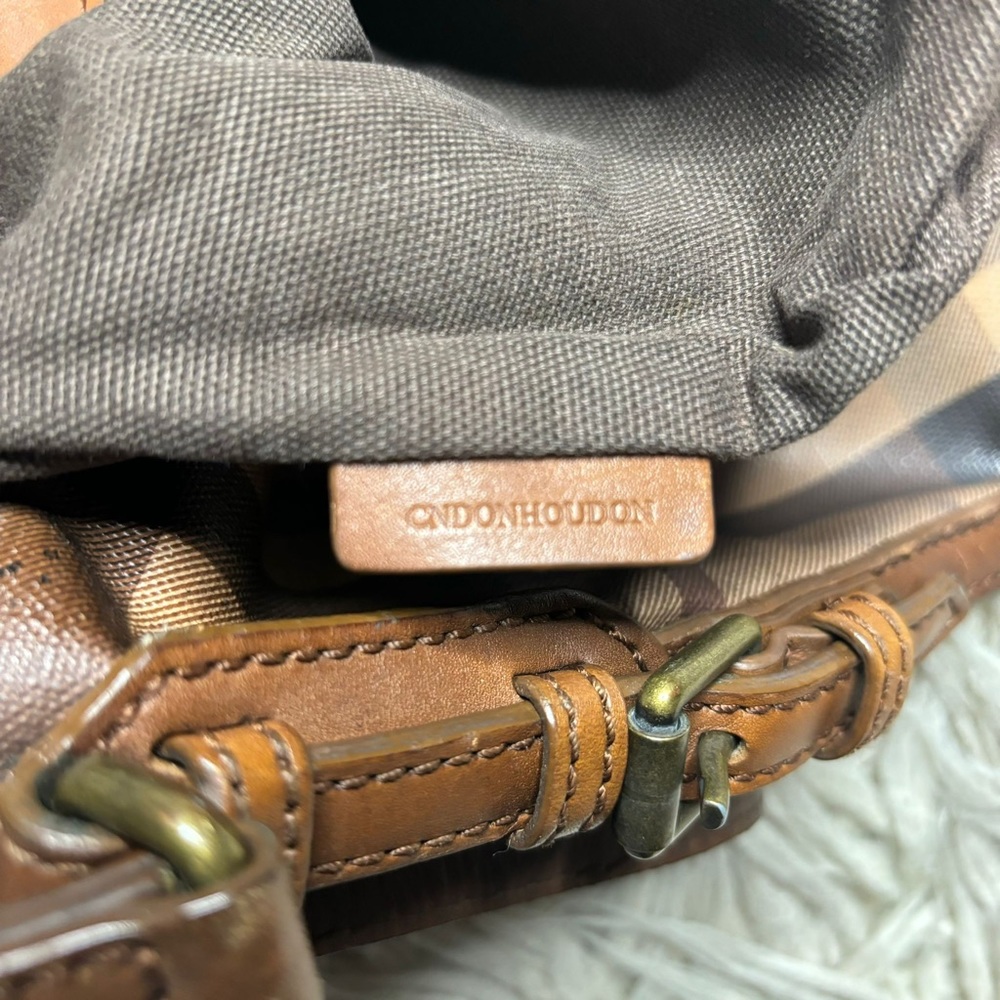 Burberry Brown Smoke House Check PVC and Leather Crossbody Bag - Picture 15 of 16